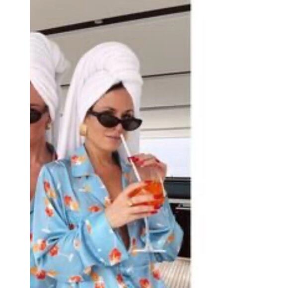 Show Me Your MuMu Other - Show Me Your MuMu Satin Pajama Top Women Small Saint Spritz Cocktail Sleep Shirt